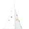Set of 2 White Wood Coastal Sail Boat Sculpture, 22" x 13"